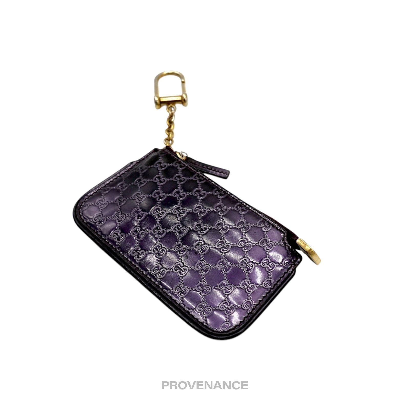 Gucci 🔴 Gucci Key Pouch Cles - GG MicroGuccissima Patent Purple Size ONE SIZE - 3 Thumbnail