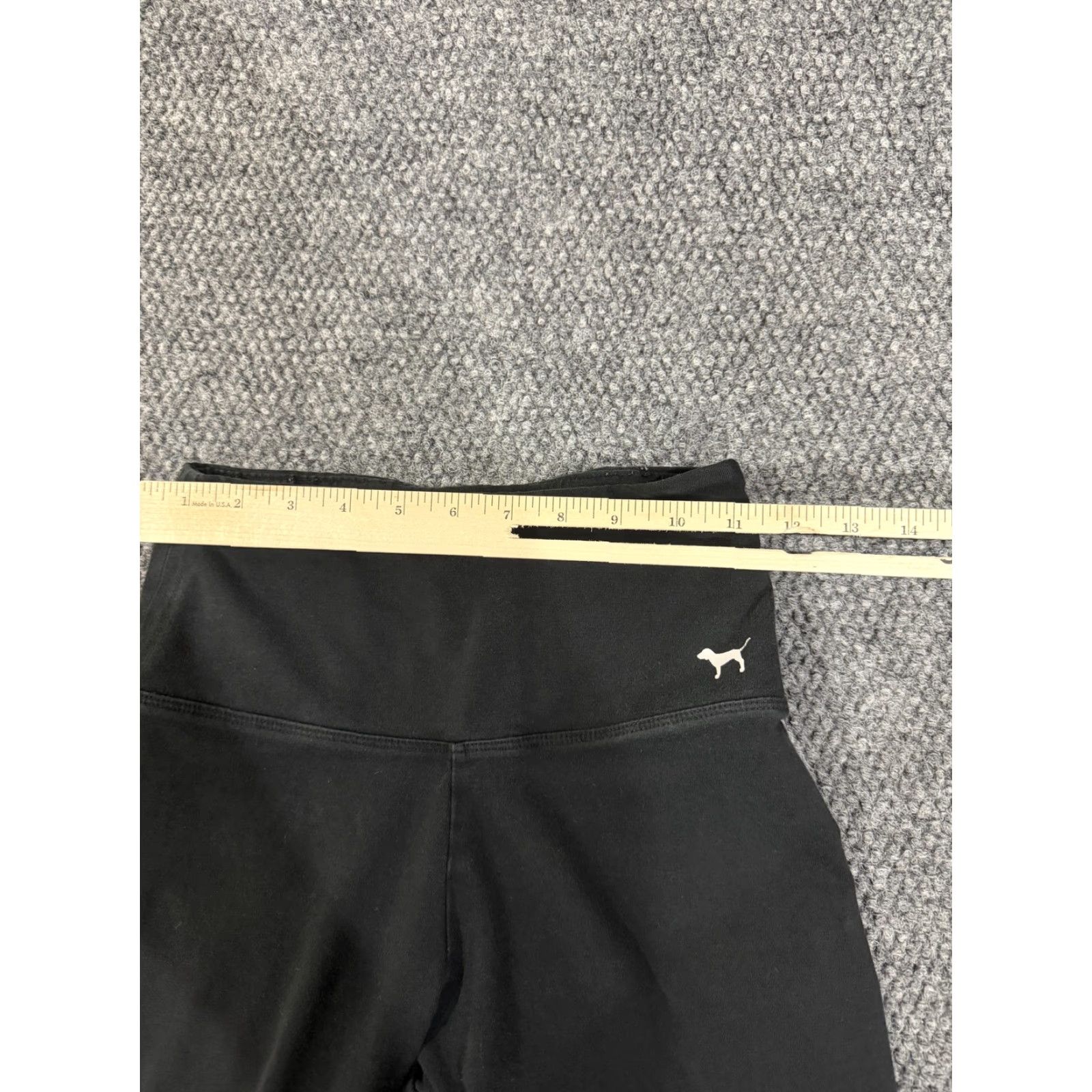 Vintage VINTAGE PINK Victoria's Secret Leggings Womens XS Black Yoga Fold Over Waist Dog Logo Size 26" / US 2 / IT 38 - 4 Thumbnail