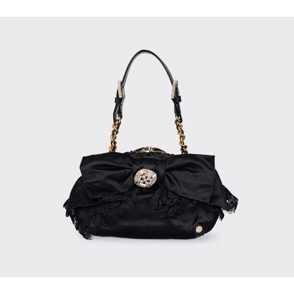 Dolce & Gabbana Dolce & Gabbana Black Textile Crystal Clutch Size ONE SIZE - 1 Thumbnail