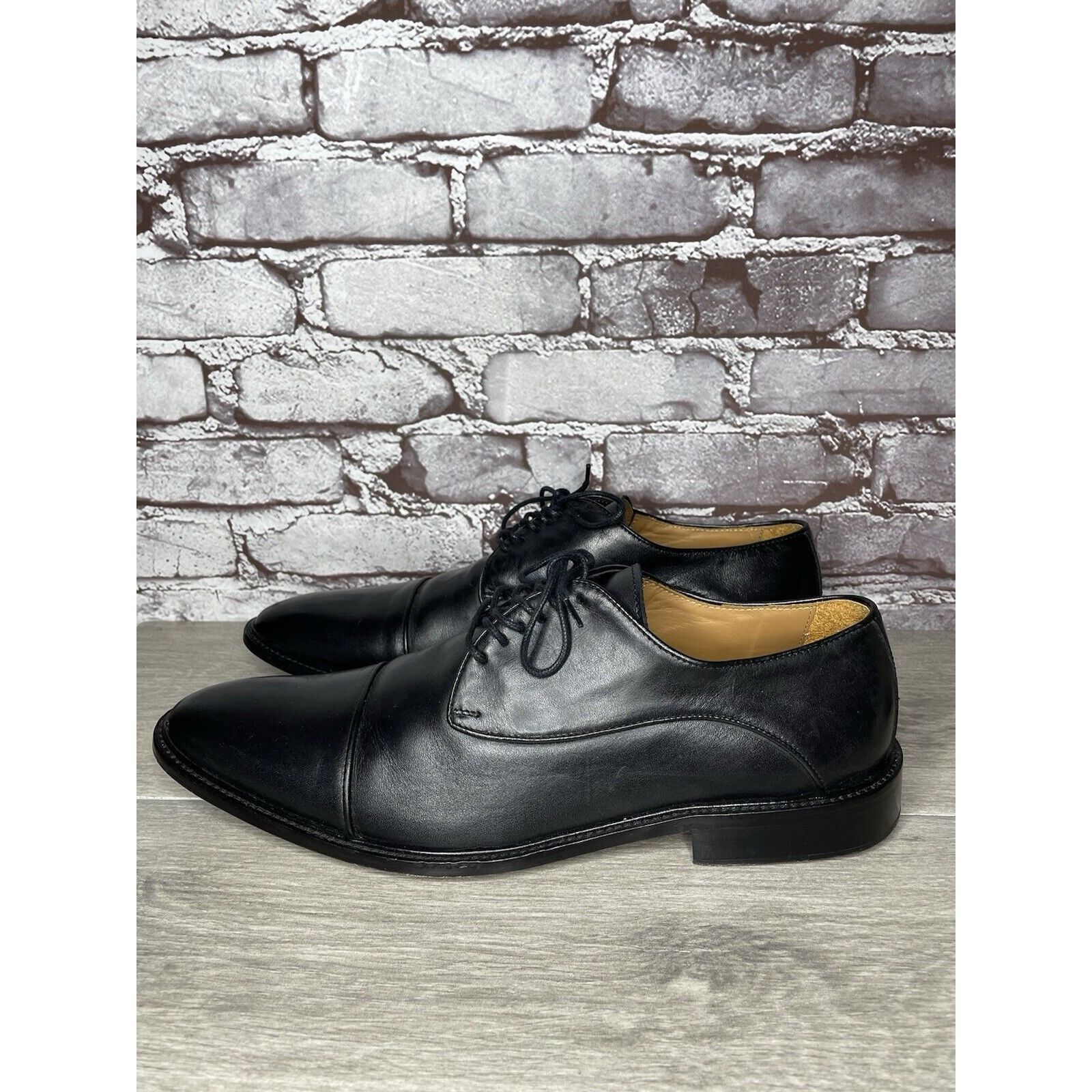 Other Wall+Water Black Leather Cap Toe Brogue Oxfords Shoes Men’s Size US 13 / EU 46 - 7 Thumbnail