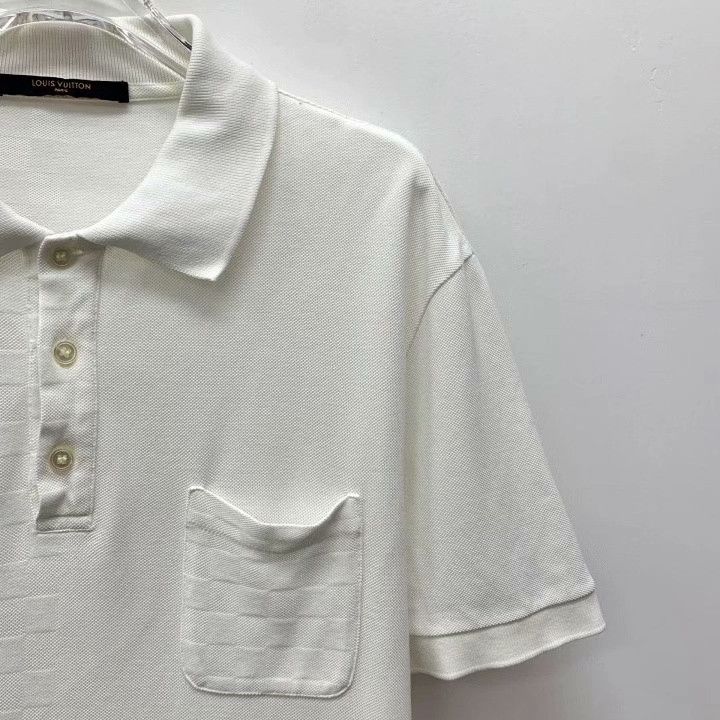 Louis Vuitton Louis Vuitton 2022 White Damier Cotton Polo Size US L / EU 52-54 / 3 - 3 Thumbnail