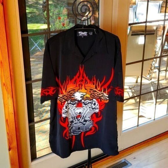 Other Dragonfly Clothing Co. Fire Eagle Skull Motor Buttondown Sho Size US XL / EU 56 / 4 - 1 Thumbnail