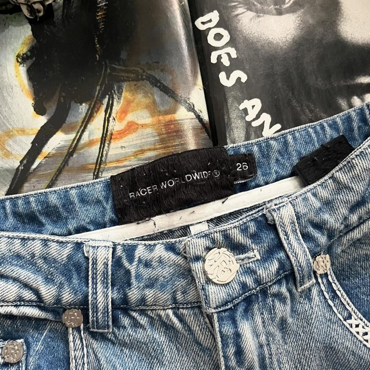 Japanese Brand JEANS RACER WORLDWIDE Size 26 Size 26" / US 2 / IT 38 - 6 Thumbnail