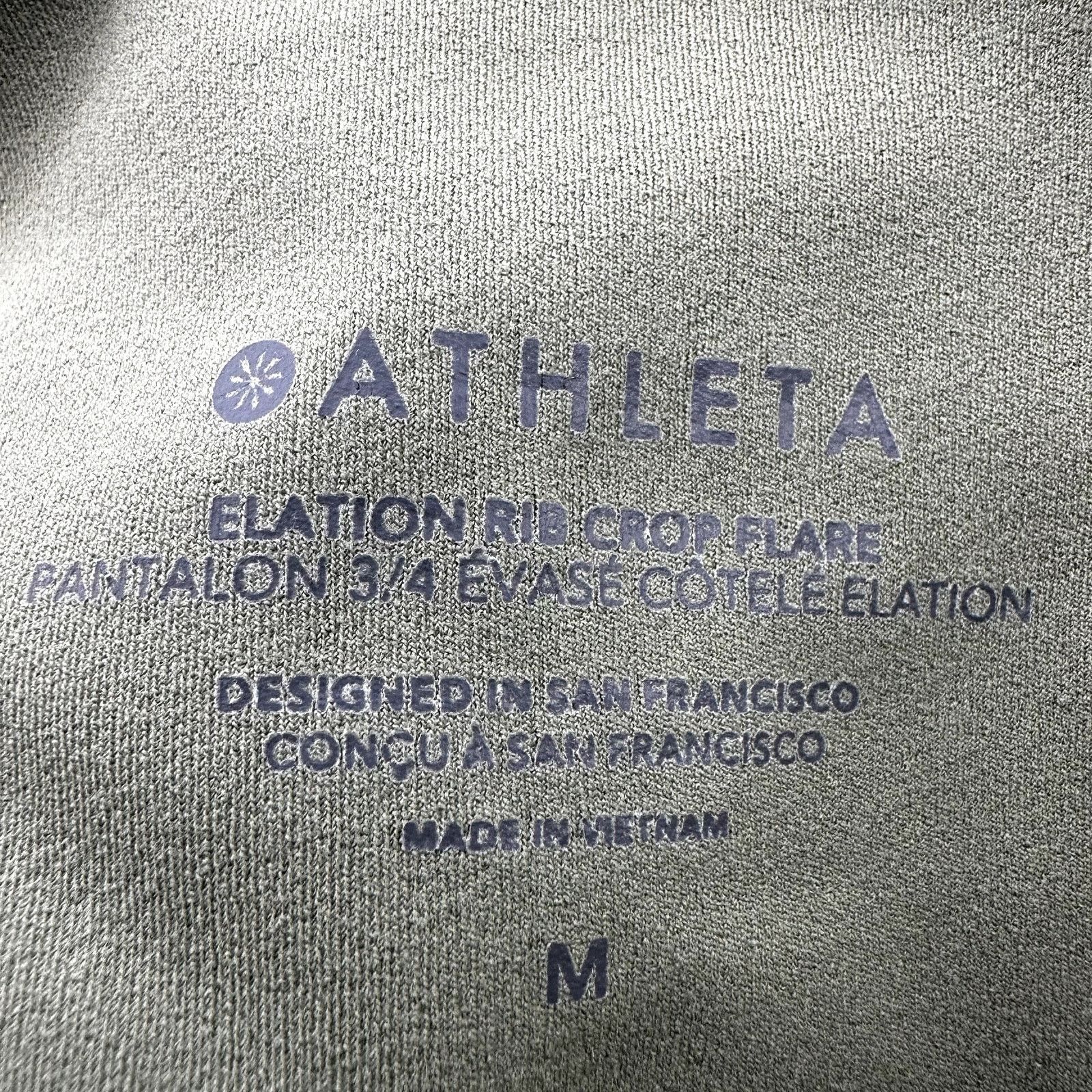 Athleta Athleta Elation Rib Crop Flare Pants Stretch Green Medium Size 32" / US 10 / IT 46 - 3 Thumbnail