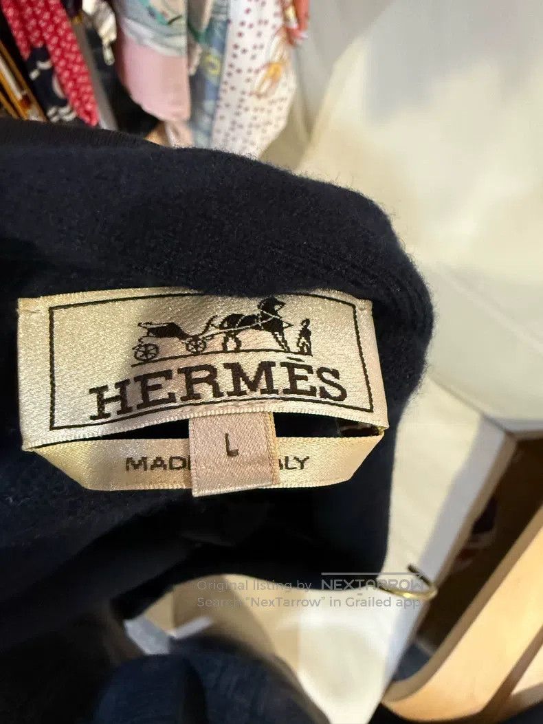 Hermes Hermes Cashmere and Leather Jacket 100% Cashmere Size L / US 10 / IT 46 - 3 Thumbnail
