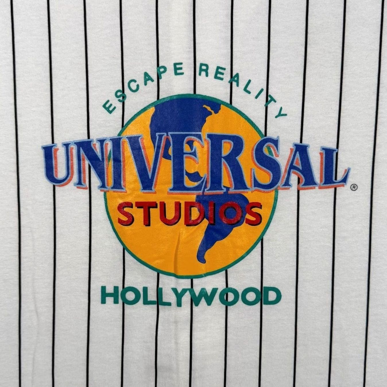 Vintage VINTAGE Universal Studios Hollywood Pinstripe Cotton Baseball Jersey Shirt Large XL Mens White Pinstripe Hollywood 90s Size US L / EU 52-54 / 3 - 4 Thumbnail