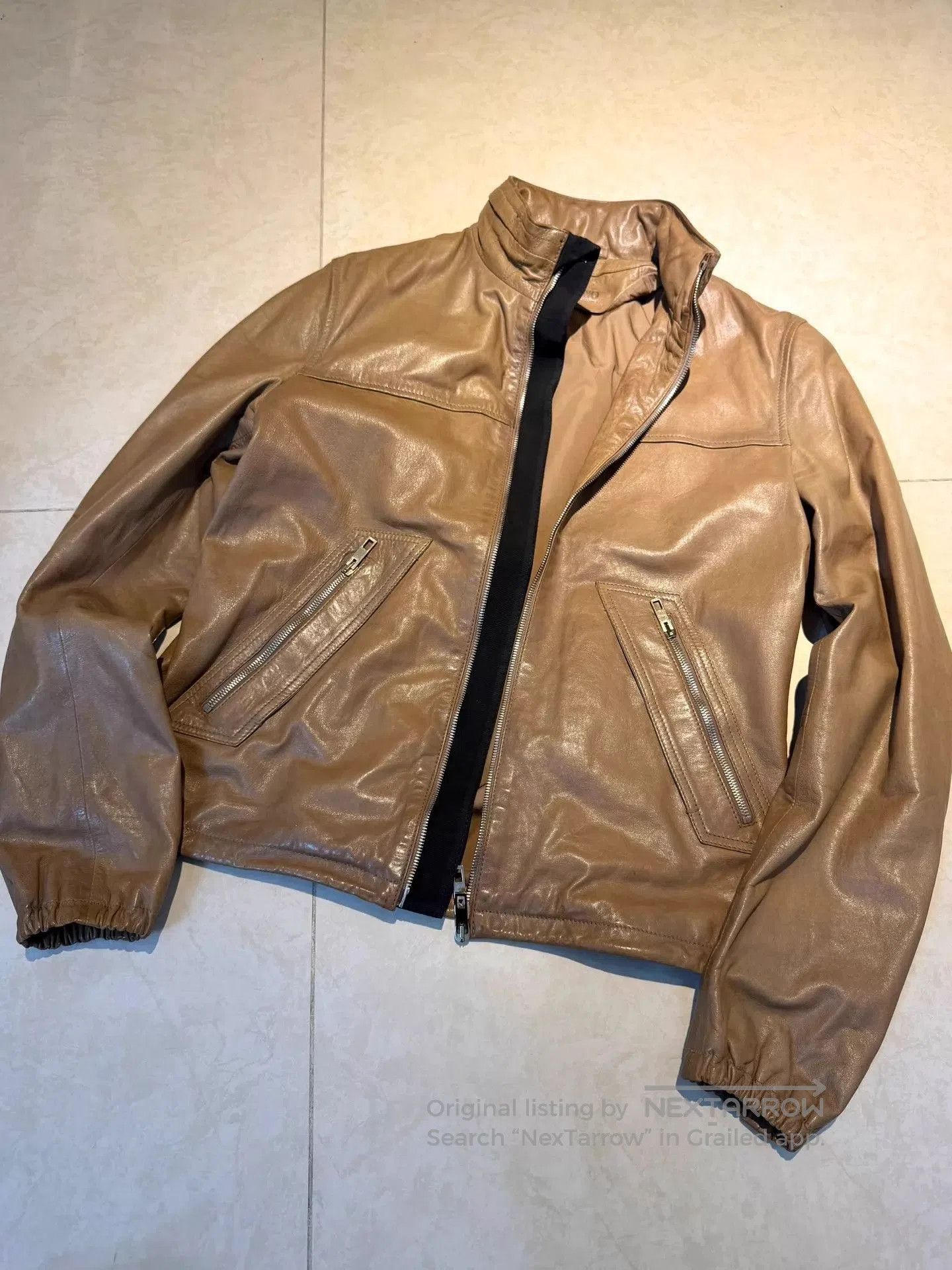Valentino Beige Leather Jacket with Removable Hood. Size US M / EU 48-50 / 2 - 4 Thumbnail