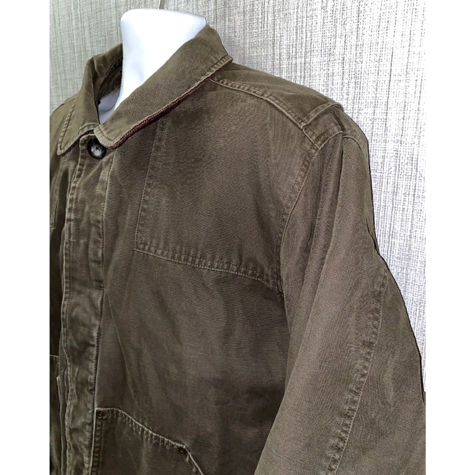Eddie Bauer Eddie Bauer Mens Canvas Brown Plaid Lined Button Front Jacket Size L Size US L / EU 52-54 / 3 - 2 Thumbnail