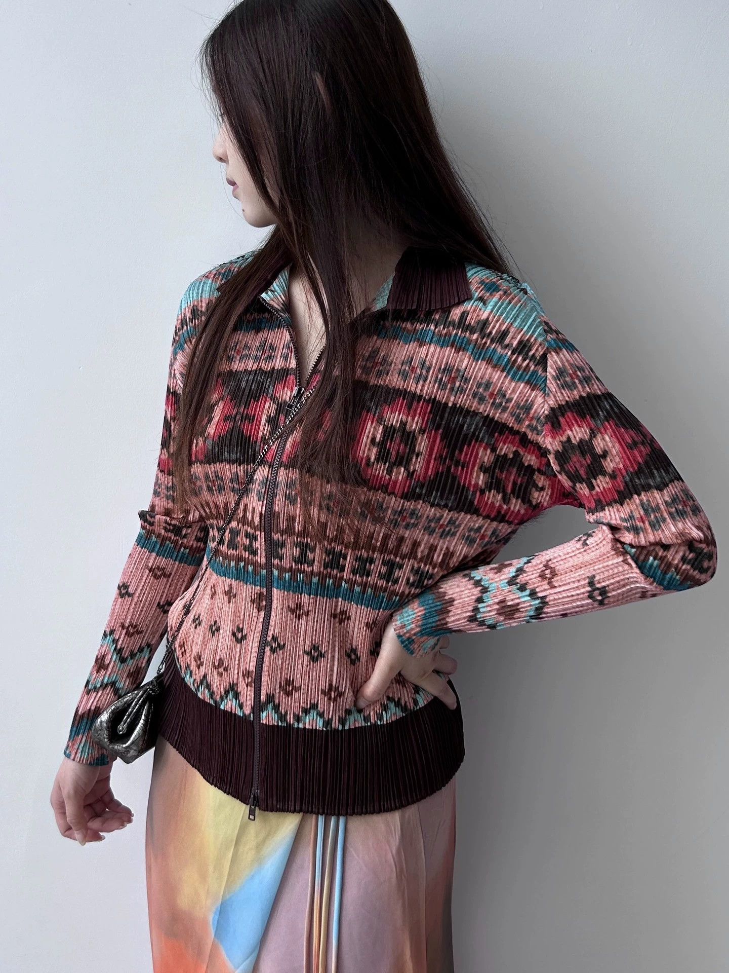 Issey Miyake ISSEY MIYAKE Pleats Please Retro Nordic Flower Jkt Size 3 Size L / US 10 / IT 46 - 1 Thumbnail