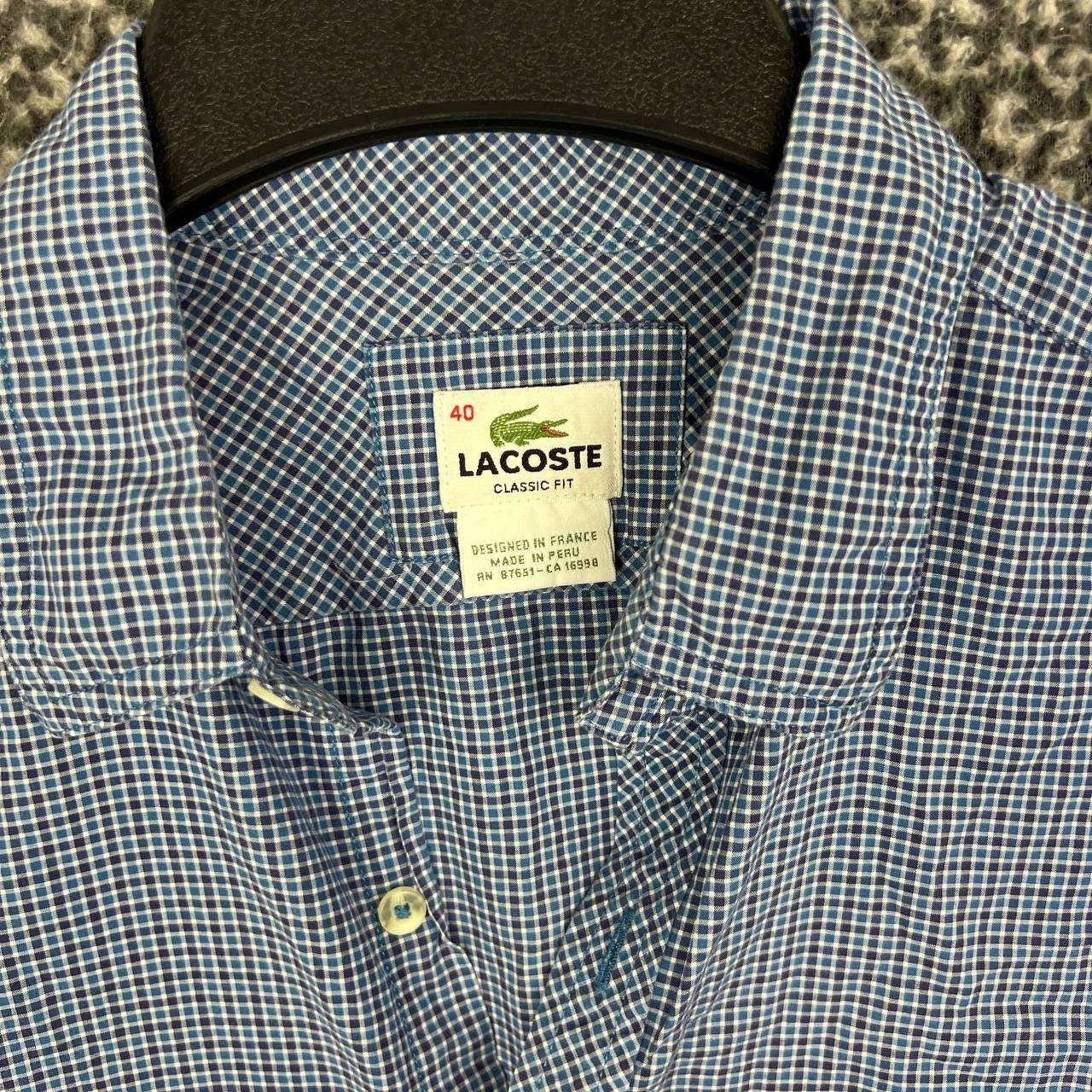 Lacoste Lacoste Button Up Shirt 40 Classic Fit Gingham Check Cotton Size US XXS / EU 40 - 5 Thumbnail