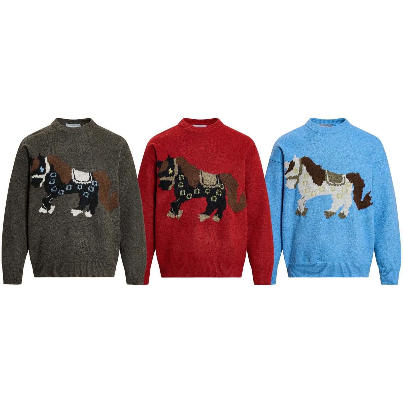 Other Red Wool Crewneck Sweater with Horse Motif Size US M / EU 48-50 / 2 - 9 Thumbnail