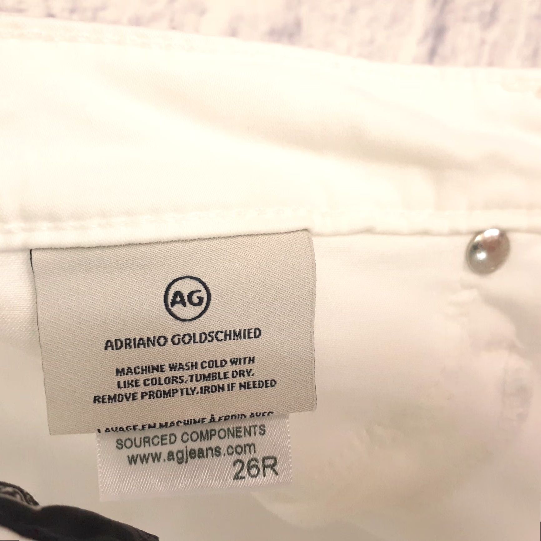 Denime AG Adriano Goldschmied Jeans Skinny White Denim 29x31 Adults Womens 29 31 Zip Button Fly Slim Fit Regular Size 29" - 7 Thumbnail