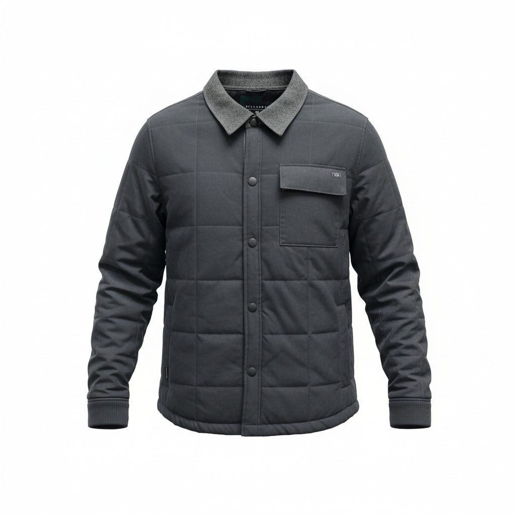 Billabong Billabong Quilted Men's Gray Button-Up Size US XL / EU 56 / 4 - 1 Thumbnail