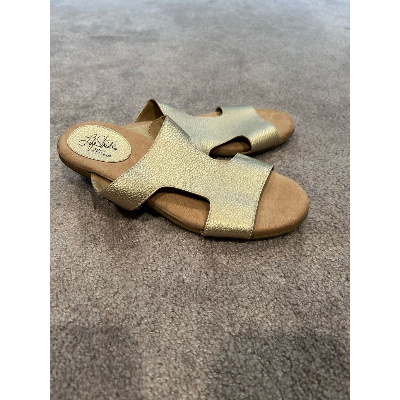Other Life Stride Soft System Gold Slip on Flat Comfort Sandals. S Size US 9.5 / IT 39.5 - 6 Thumbnail