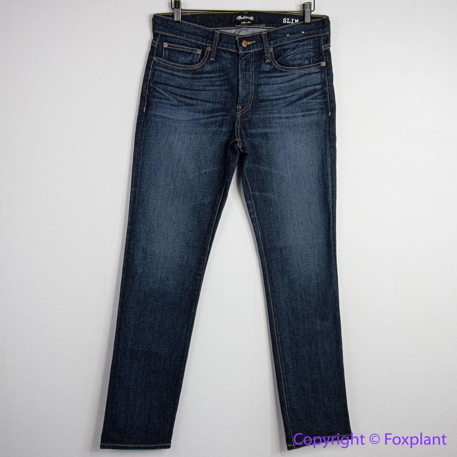 image of New Madewell Men's Slim Jeans, Size 3234, Style L4373 in Blue