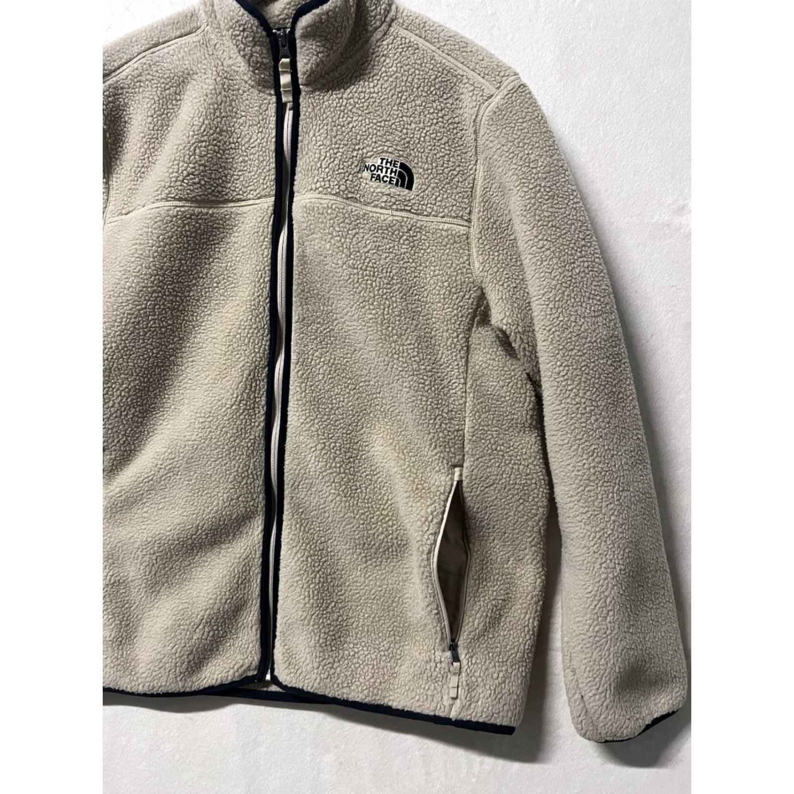 The North Face The North Face Jacket Men XL Beige Full Zip Sherpa Mid-Length Fleece Collared Logo Zip Size US XL / EU 56 / 4 - 7 Thumbnail