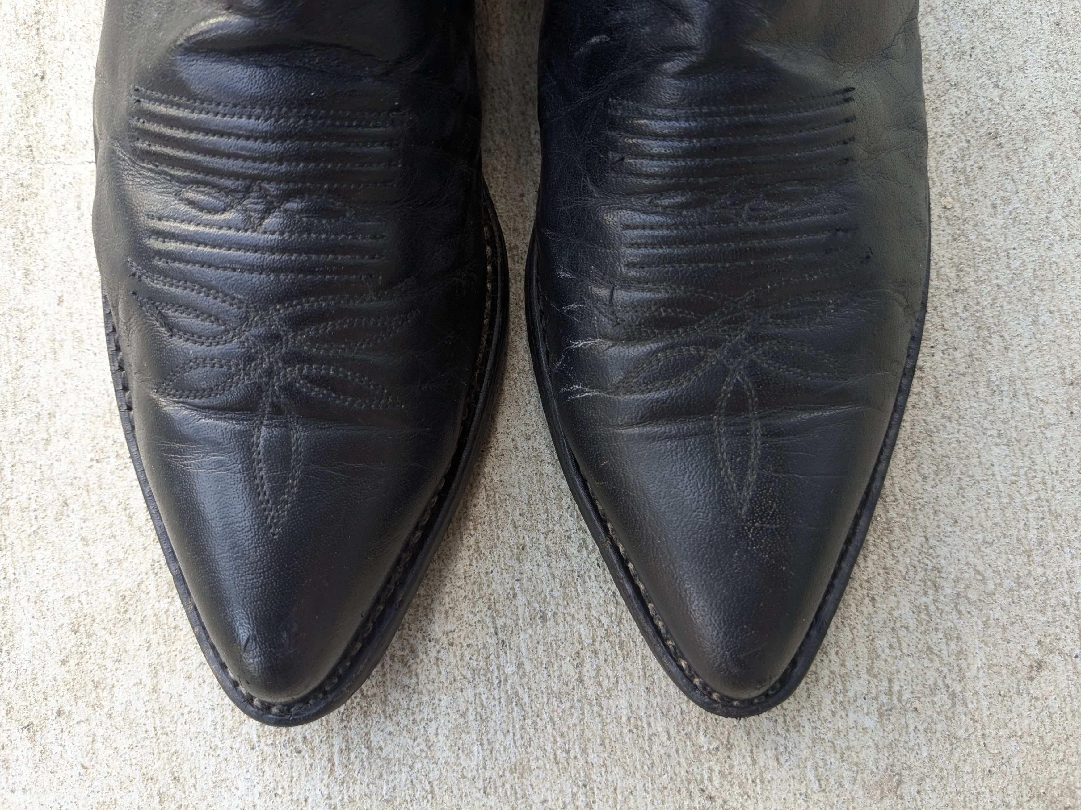 Tony Lama Tony Lama Cowboy Boots Black 9.5 D USA Leather Western Size US 9.5 / EU 42-43 - 4 Thumbnail