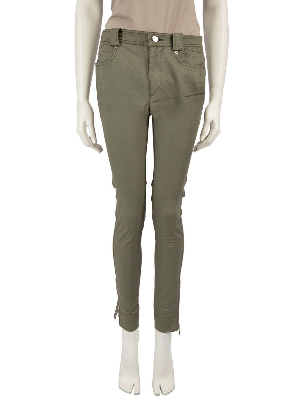 image of Louis Vuitton Green Denim Zipped Cuff Jeans, Women's (Size 26)