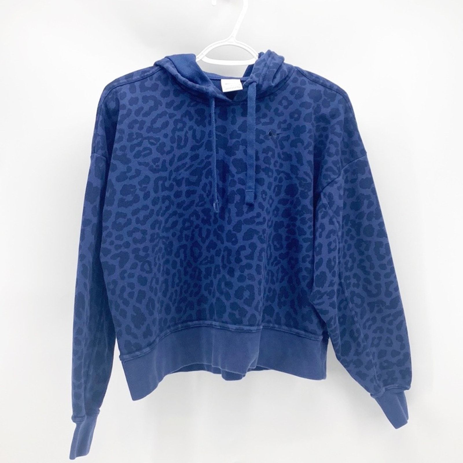 Nike NIKE blue animal print cropped oversized sweatshirt hoodie Size S / US 4 / IT 40 - 1 Thumbnail