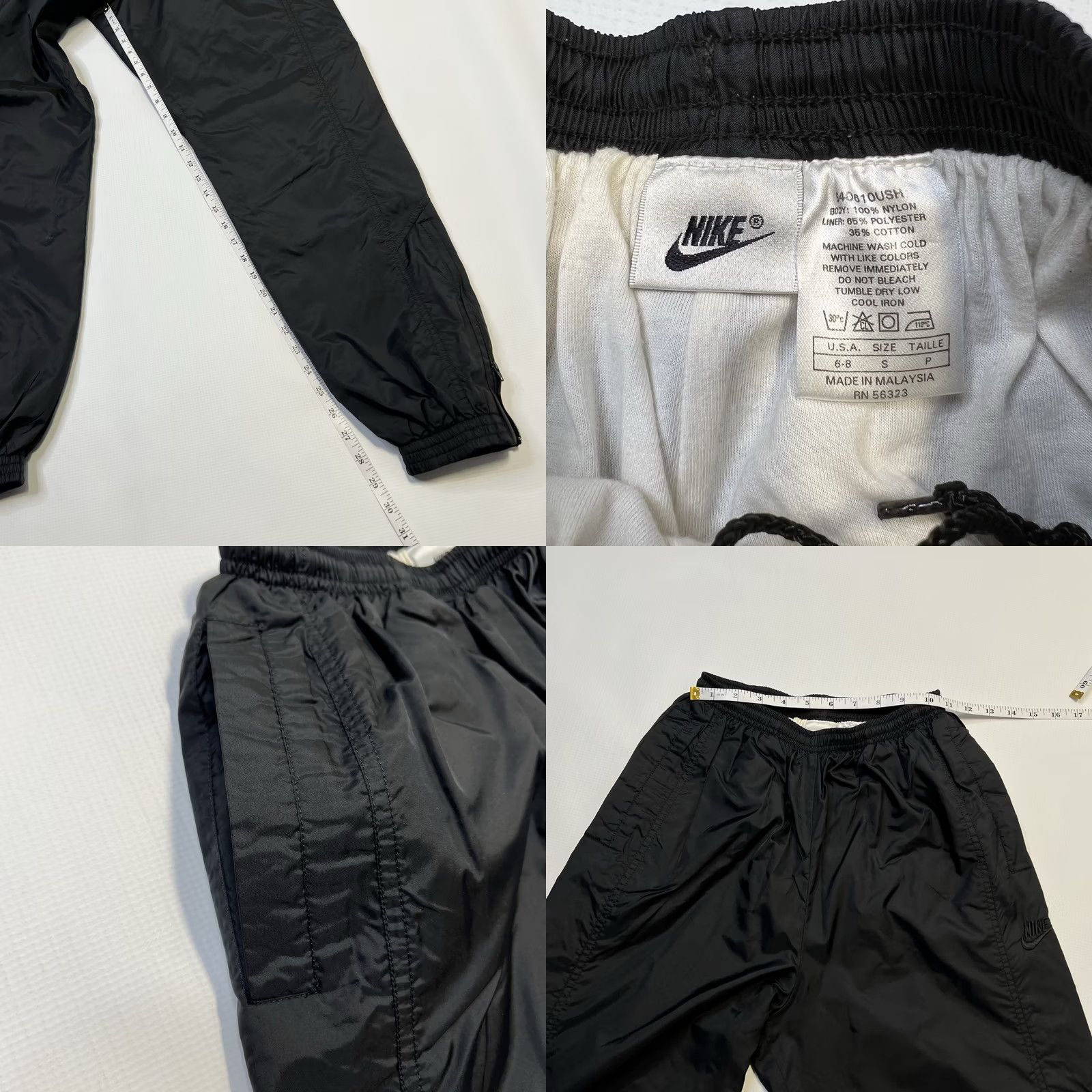 Nike VINTAGE Nike Jogger Track Pants Womens S Black Lined Windbreaker Zip Ankle Size 28" / US 6 / IT 42 - 8 Thumbnail