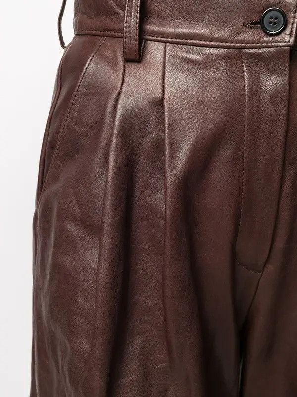 Dolce & Gabbana o1y0925 Leather Casual Pant in Chocolate Brown Size 26" / US 2 / IT 38 - 4 Thumbnail