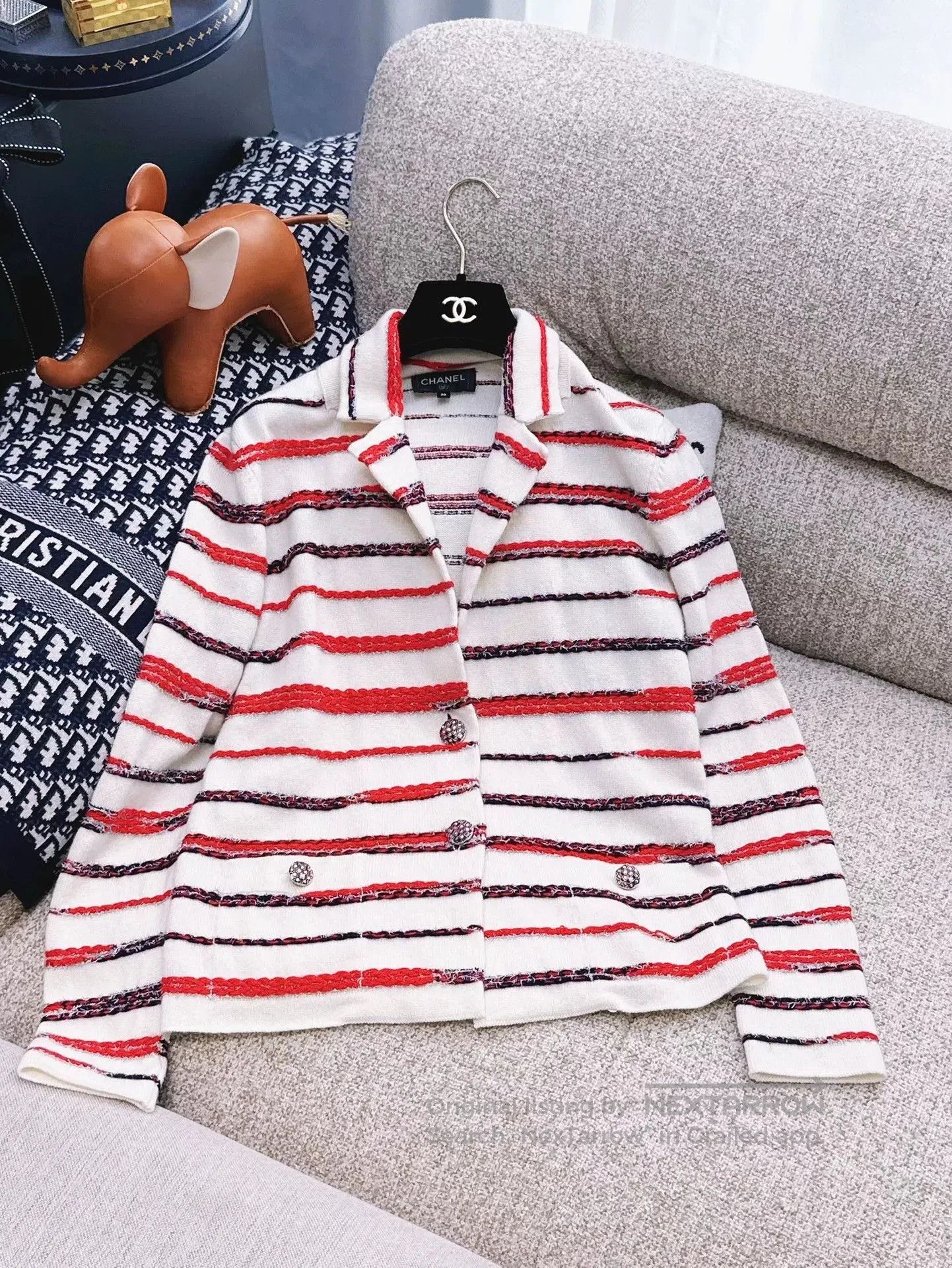Chanel Chanel 20S Striped Knit Cardigan. Size US M / EU 48-50 / 2 - 1 Thumbnail