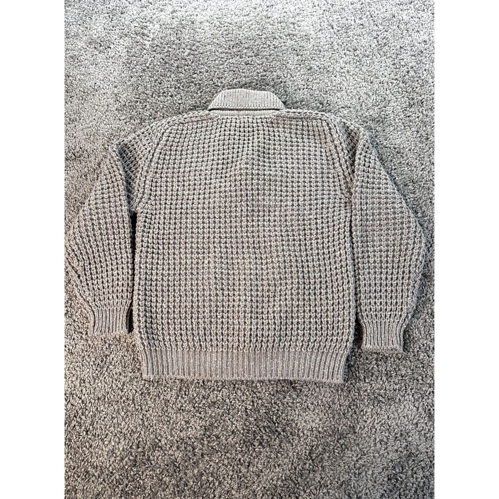 Vintage VINTAGE Jacobsons Shawl Sweater L Gray Wool Chunky Knit Speckled Ireland 90s Mens L Ivory 1980s Boho Ireland Wool Mens L Size US L / EU 52-54 / 3 - 5 Thumbnail