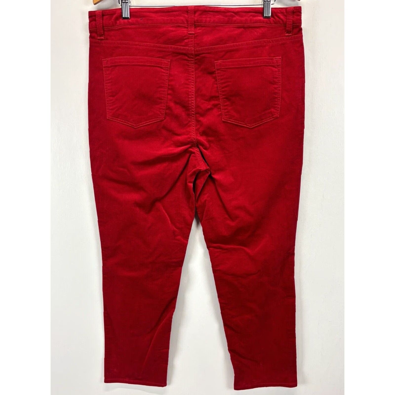Talbots VINTAGE Talbots Velvet Pants Women’s Petites 16p High Rise Straight Leg Red Cotton Blend Casual Size 38" / US 16 / IT 52 - 3 Thumbnail