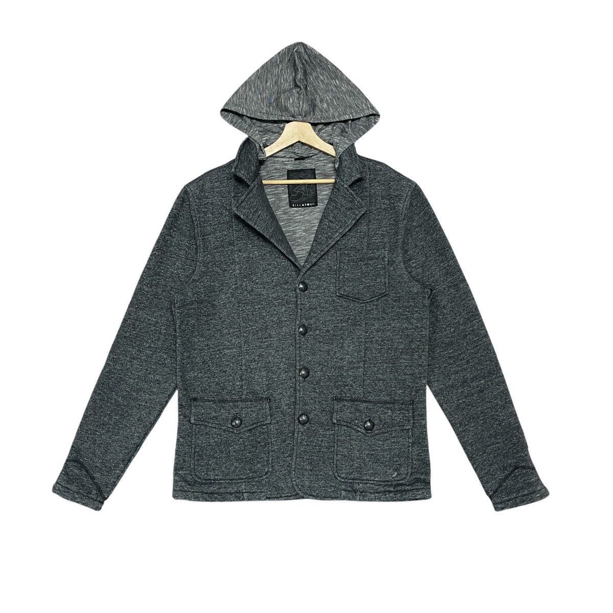 Billabong Vintage Y2k Billabong AJ Heritage Hooded Knit Blazer Jacket Size US L / EU 52-54 / 3 - 1 Thumbnail