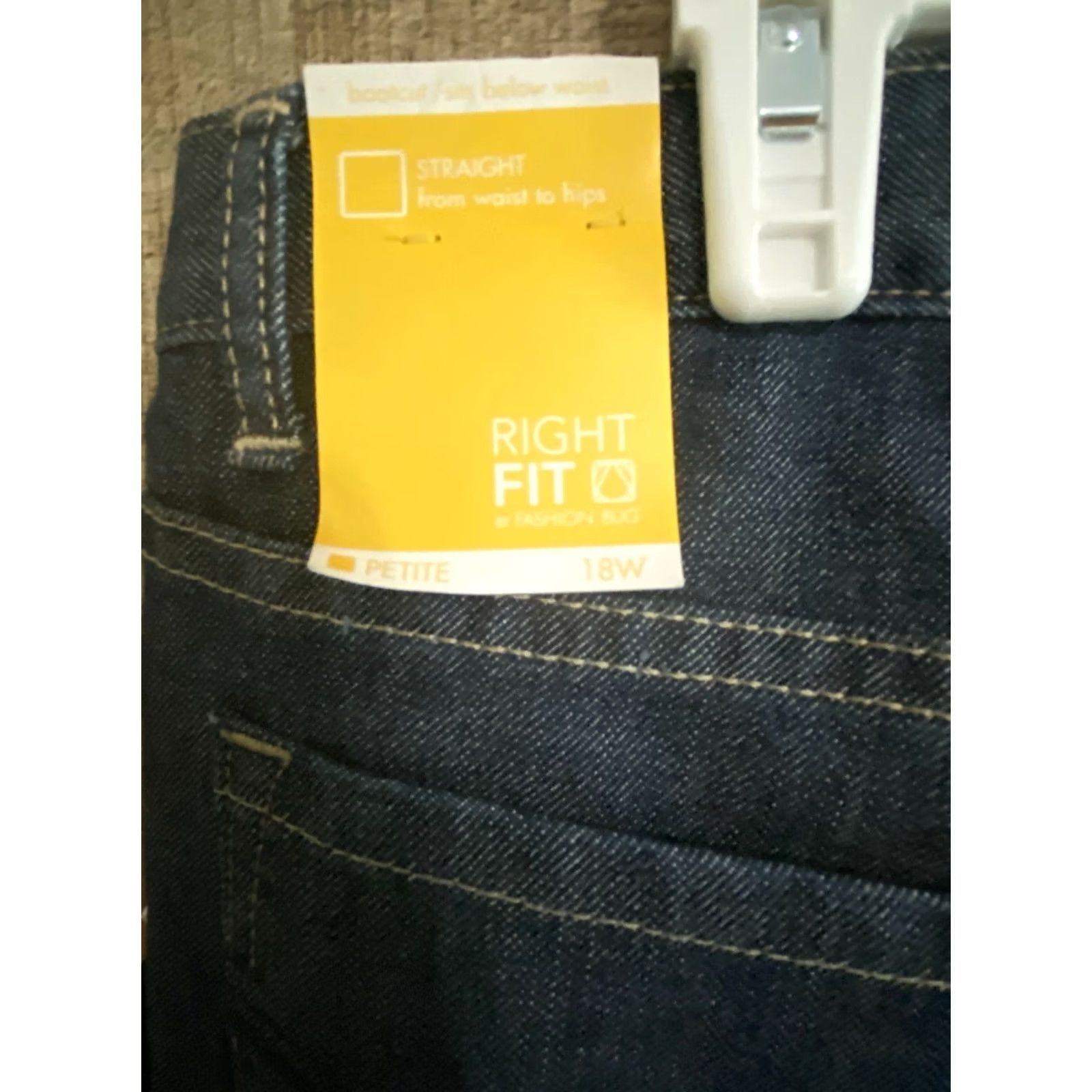 Vintage Fashion Bug Right Fit Jeans Bootcut Straight Petite 18W NWT Blue Mid-Rise Cotton Blend Stretch Womens Jeans Size 40" / US 18 - 4 Thumbnail