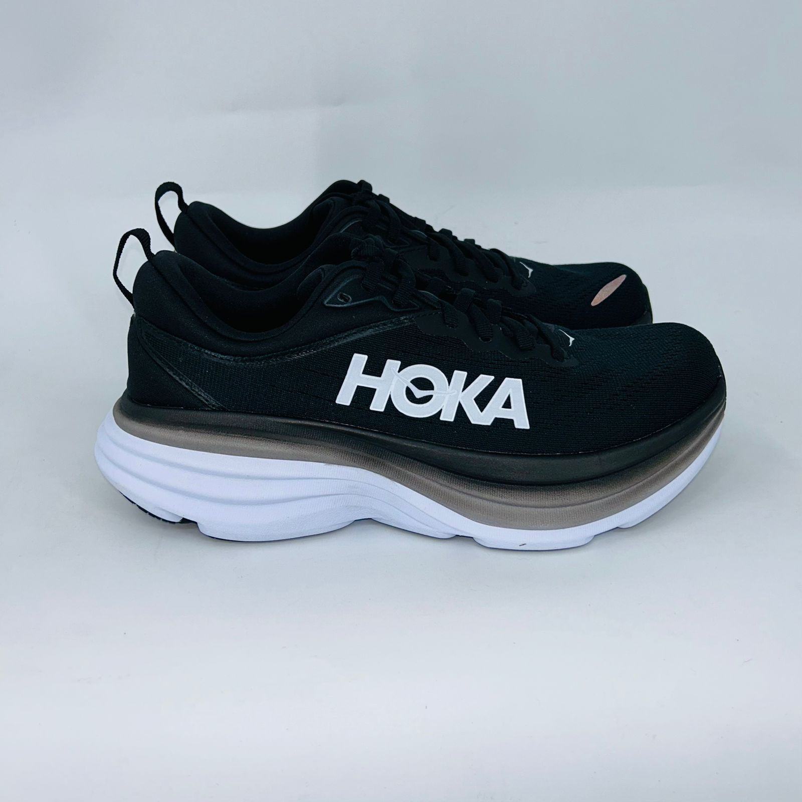Hoka HOKA WOMENS BONDI 8 WHITE/BLACK MESH RUNNING SHOES SIZE 7.5B Size US 7.5 / IT 37.5 - 1 Thumbnail