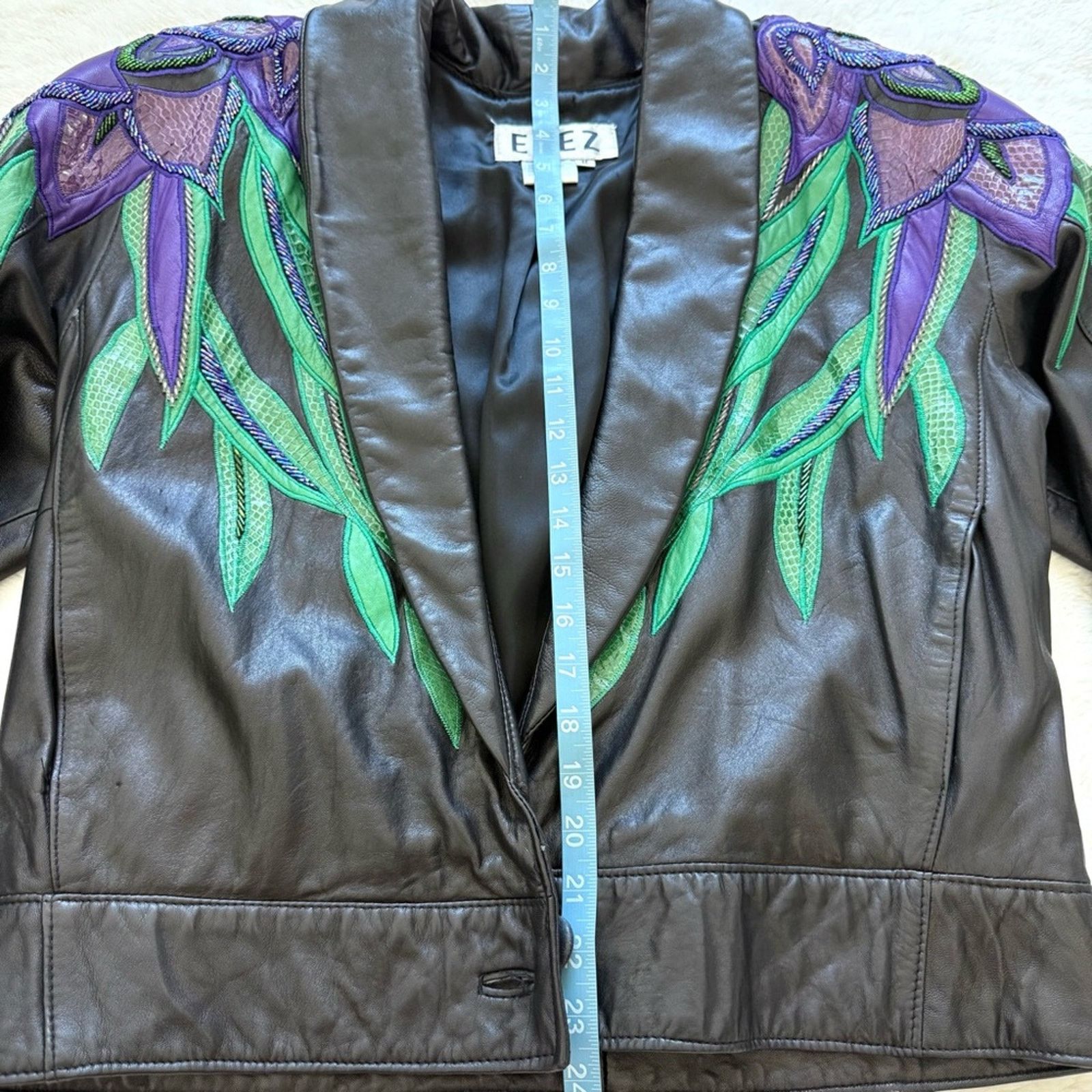 Other ERES iris flower established leather skin jacket size M Size M / US 6-8 / IT 42-44 - 10 Thumbnail