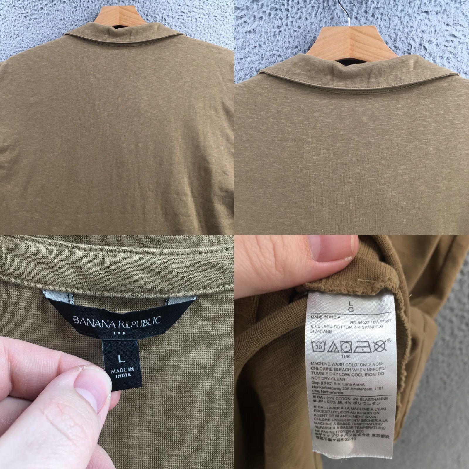 Banana Republic Banana Republic Polo Shirt Women L Brown Cotton Blend Sleeveless V-Neck Collared Casual Shirt Polo Size L / US 10 / IT 46 - 8 Thumbnail