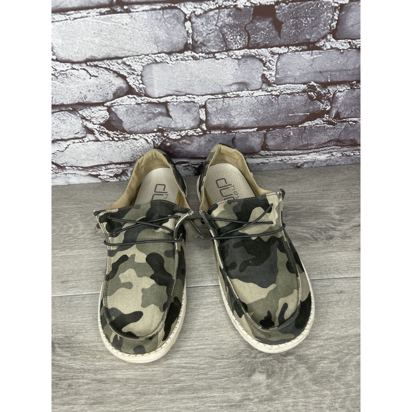 Other Hey Dude Wendy Camo Green Brown Canvas Sneakers Shoes Women' Size US 9 / IT 39 - 9 Thumbnail