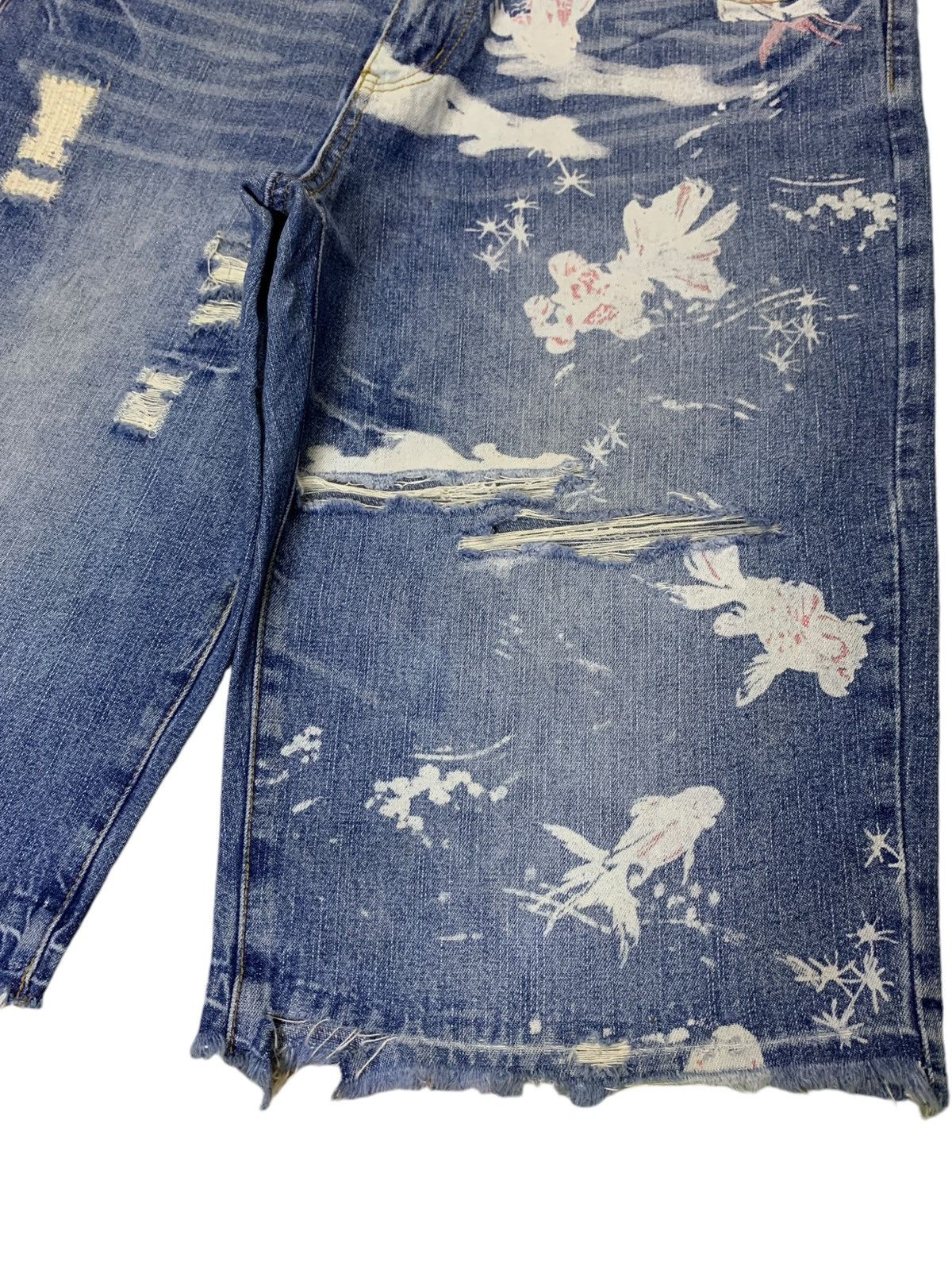 Japanese Brand Vintage Japanese Brand Sugoi Koi Fish Baggy Jean Shorts Size US 35 - 9 Thumbnail
