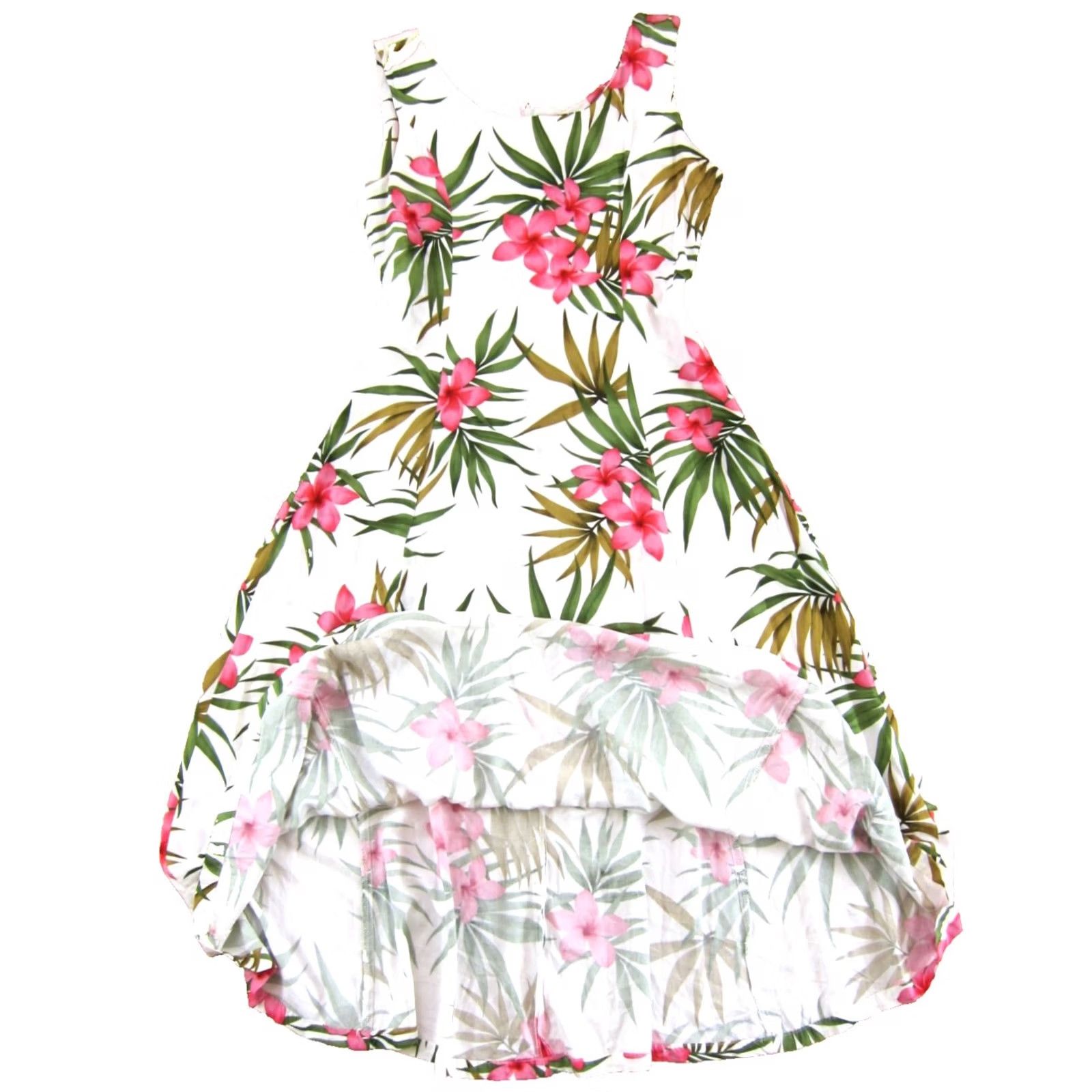 Vintage VTG Royal Hawaiian Creations Long Tank Dress L Pink Floral VTG White Pink Green Floral Sleeveless Zipper Rayon Women's Dress Size L / US 10 / IT 46 - 5 Thumbnail