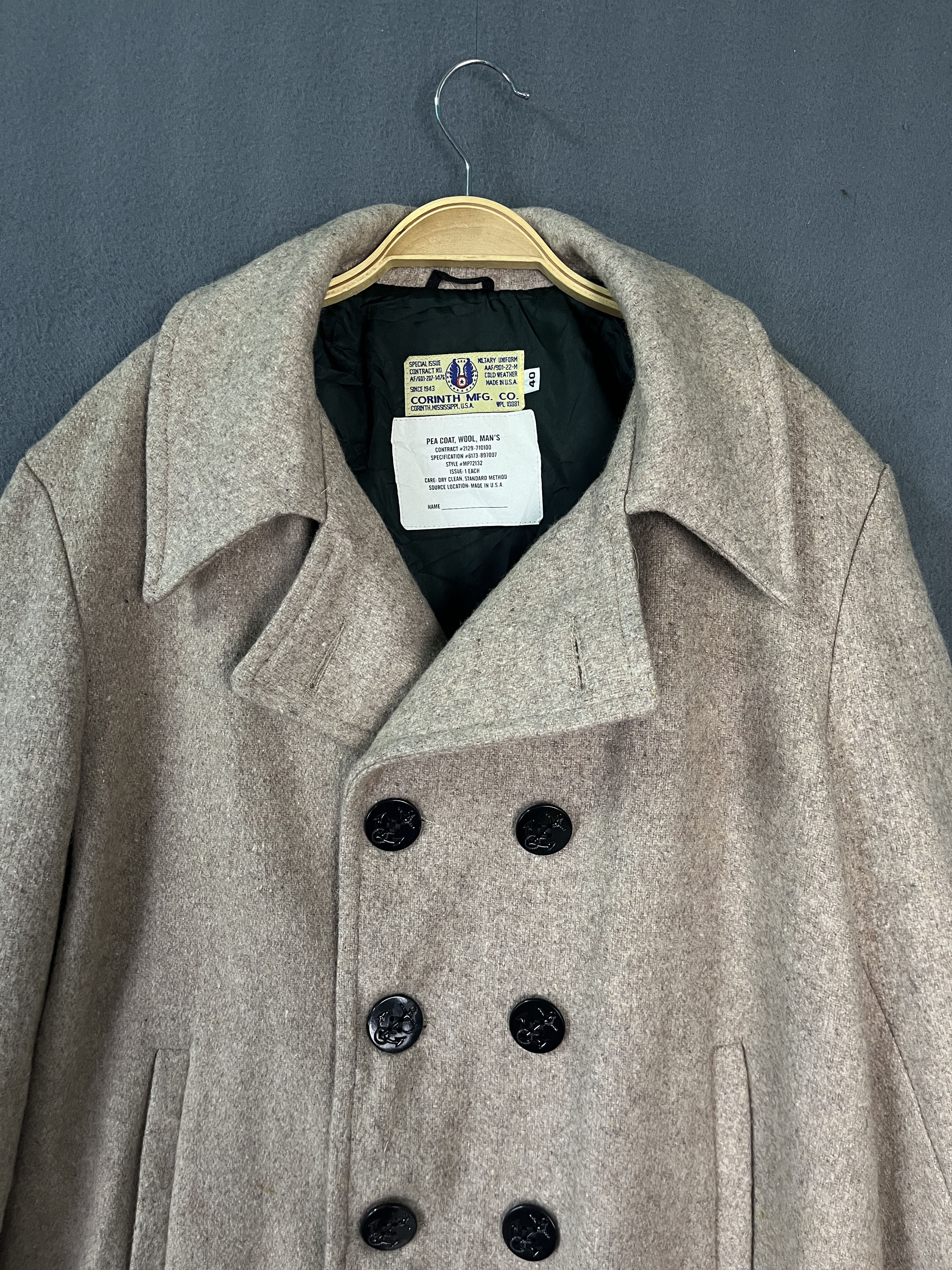 Vintage Corinth Mfg Pea Coat Made in USA Military Uniform Size US M / EU 48-50 / 2 - 4 Thumbnail