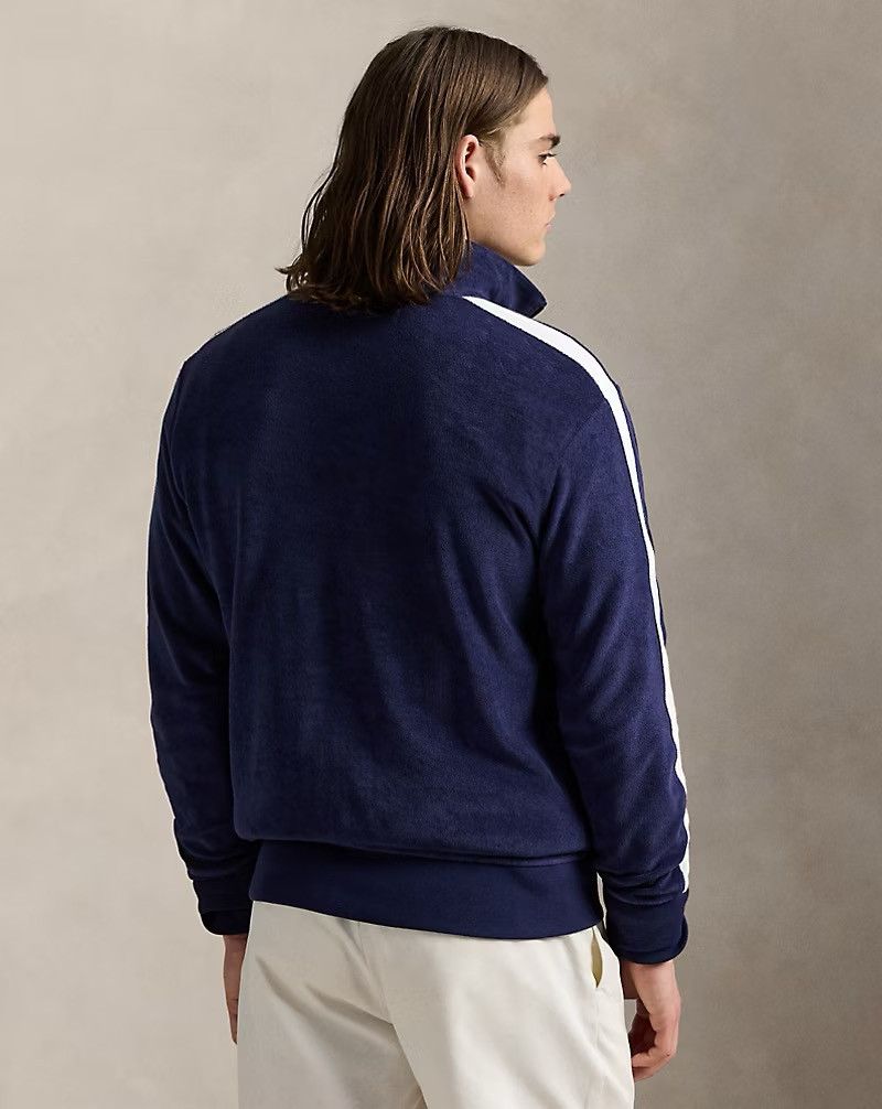 Polo Ralph Lauren Polo Ralph Lauren Embroidered Terry Track Jacket Navy Large Size US L / EU 52-54 / 3 - 4 Thumbnail