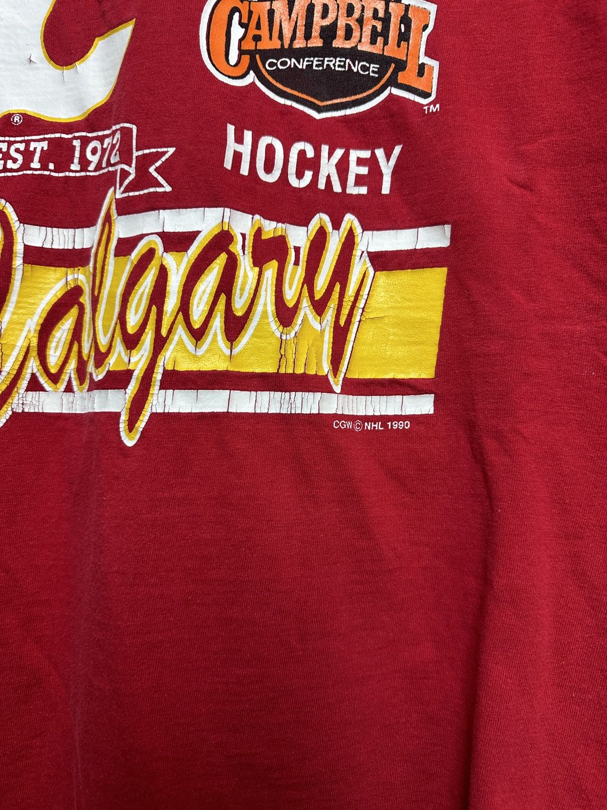 Other Vintage 1989 1990 90s calgary flames tee t-shirt Size US M / EU 48-50 / 2 - 2 Thumbnail