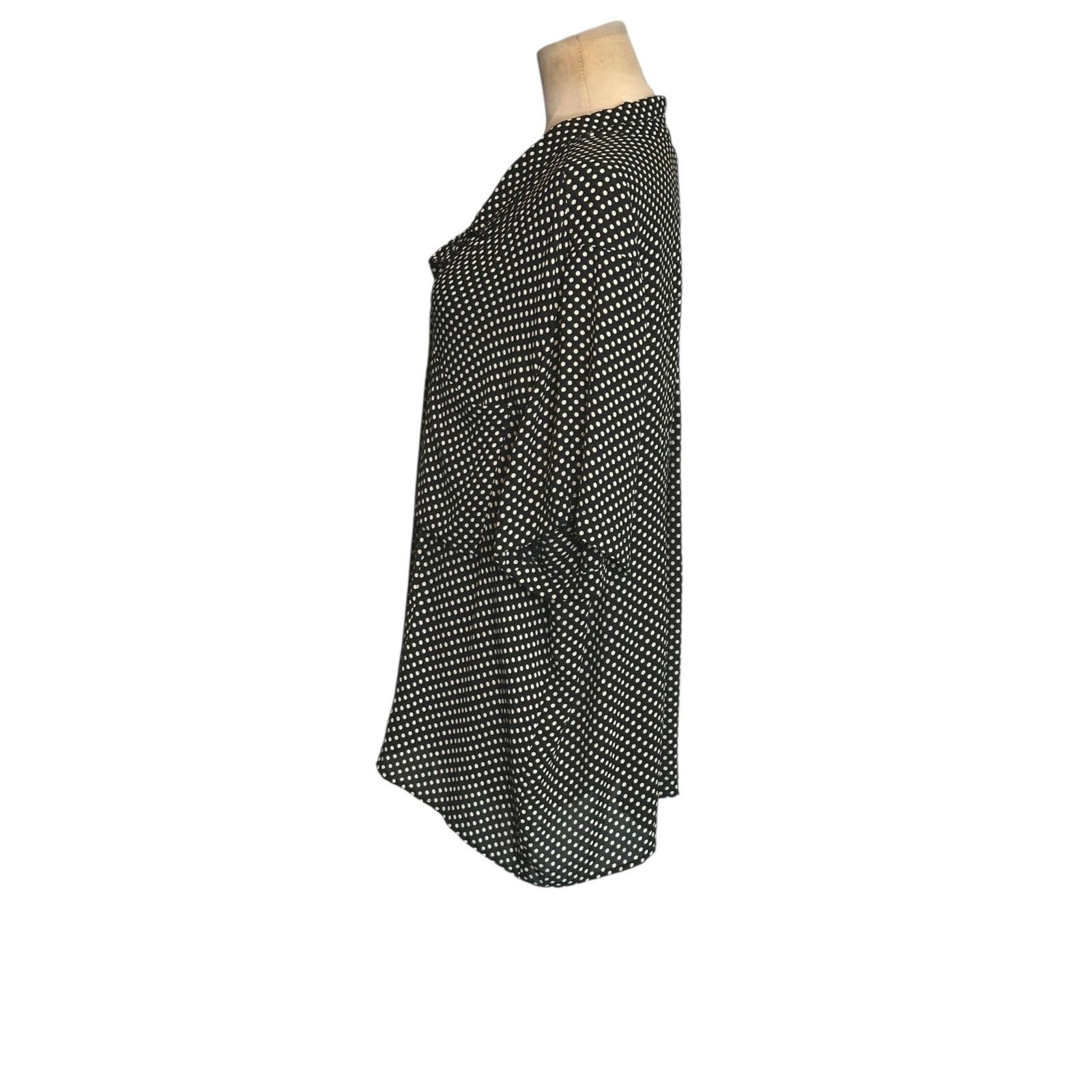 Jones New York Jones New York black cream polka dots casual shirt size 20W Size XXL / US 16-18 / IT 52-54 - 4 Thumbnail