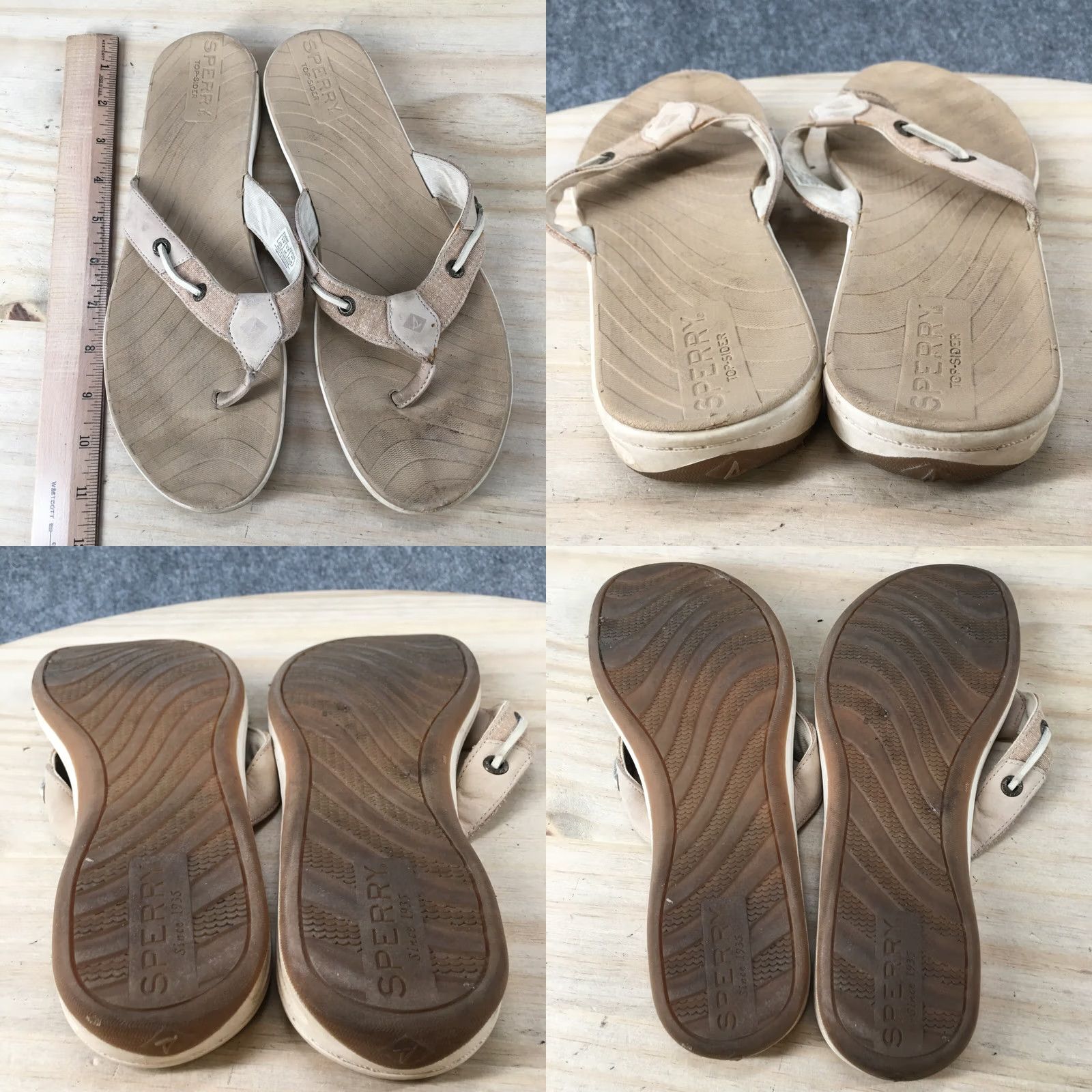 Sperry Sperry Womens Sandals Flip Flops Thong Flats Beige US 9 Seabrook STS85887 Size M / US 6-8 / IT 42-44 - 8 Thumbnail
