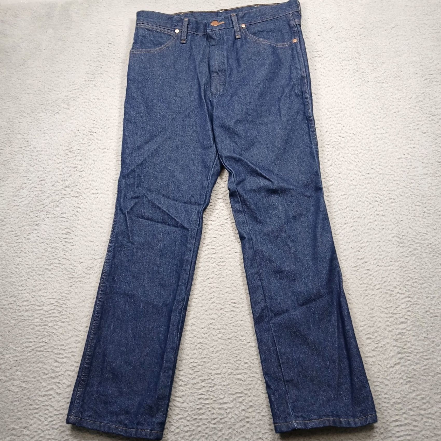 Wrangler Wrangler Jeans Cowboy Cut Blue Denim 33x30 Men Slim/Classic Fit Straight Leg Jeans Denim Cotton Size US 33 - 2 Thumbnail