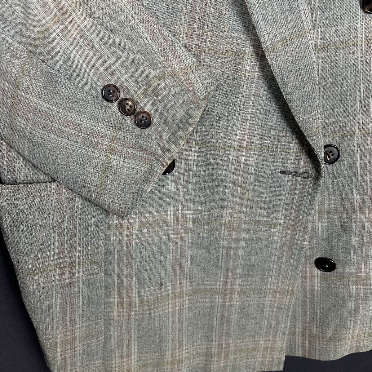 Hermes Vintage Hermès Paris Plaid Double Breasted Laine Blazer M L Size 50S - 5 Thumbnail