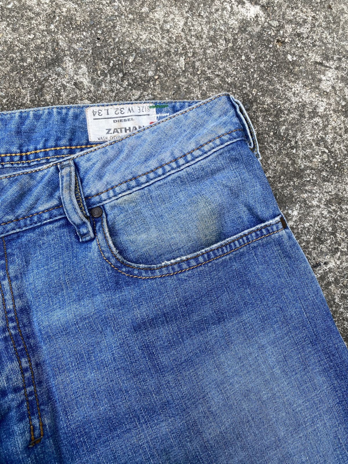 Diesel × Japanese Brand × Tornado Mart Diesel Zathan Blue Faded Flare Denim Size US 34 / EU 50 - 7 Thumbnail