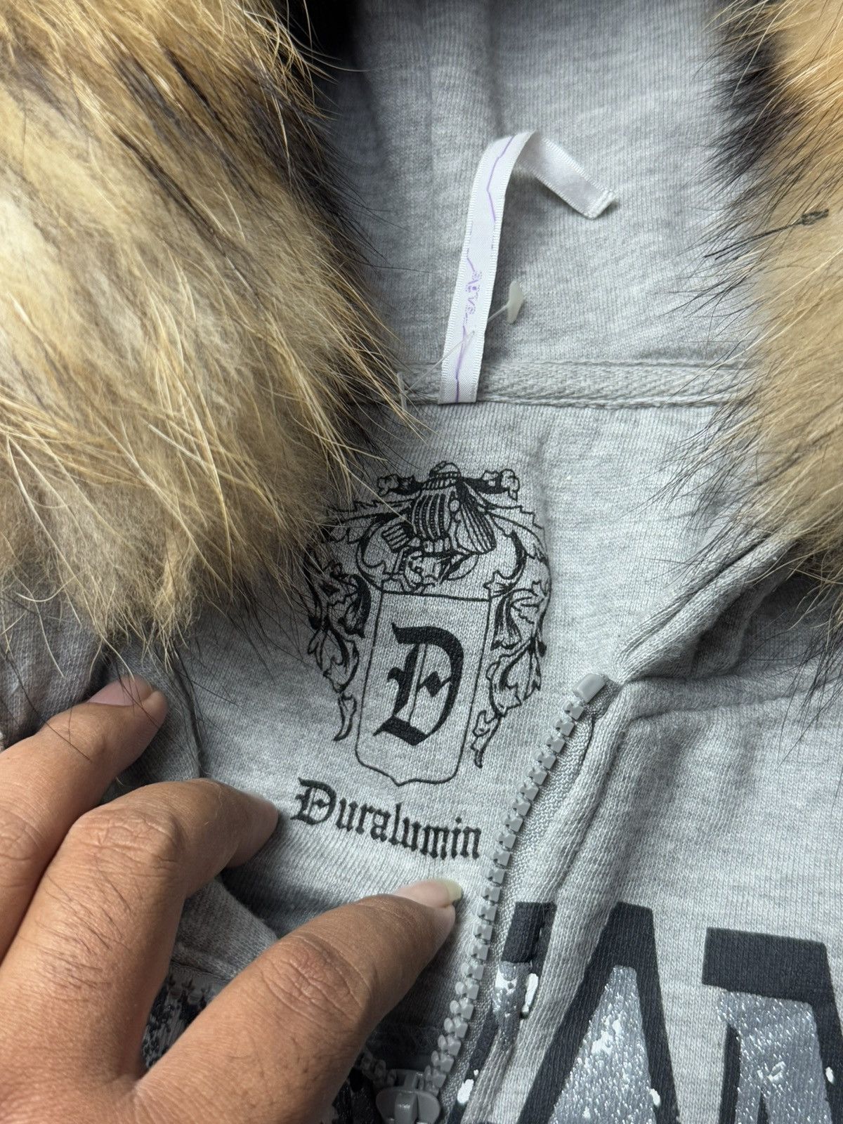 If Six Was Nine × Japanese Brand × Le Grande Bleu (L.G.B.) Fur Hoodie Poem Duralumin Japanese Styled Size US L / EU 52-54 / 3 - 8 Thumbnail