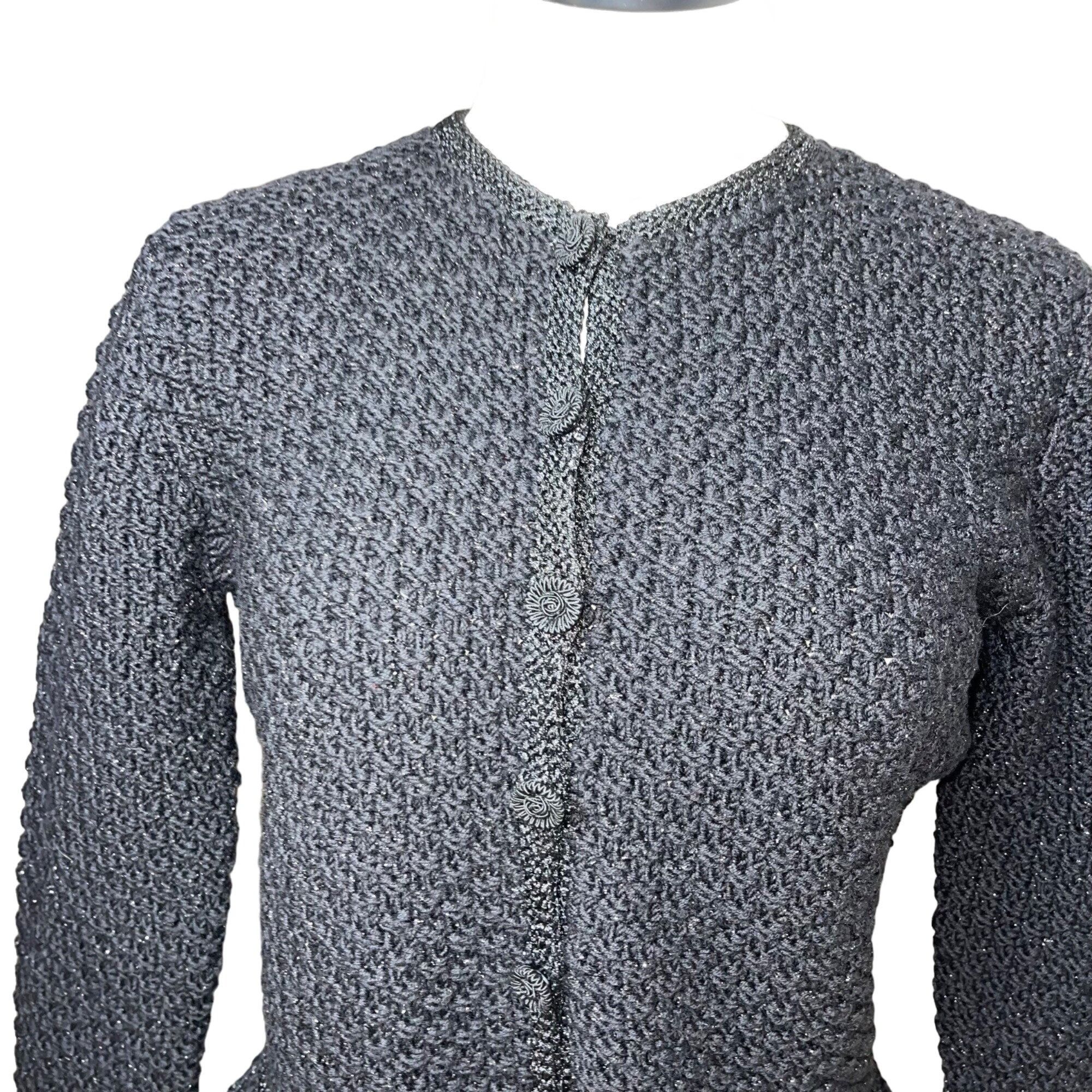 Vintage Vintage Womens Sweater Size Small Black Cardigan Size S / US 4 / IT 40 - 4 Thumbnail