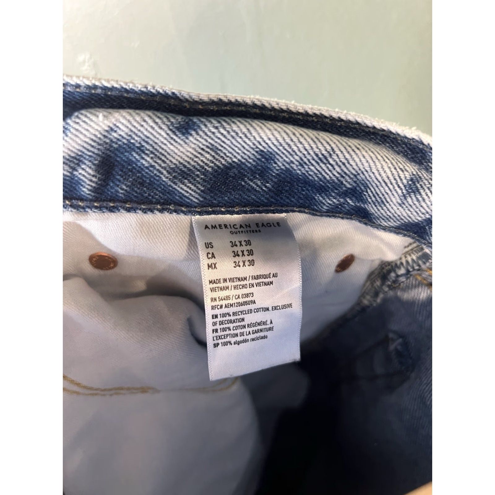 American Eagle Outfitters American Eagle Jeans Pants Mens Denim Blue Straight 34 x 30 Regular Size 34 Inseam 30 Mens Clothing Nate Size US 34 / EU 50 - 3 Thumbnail