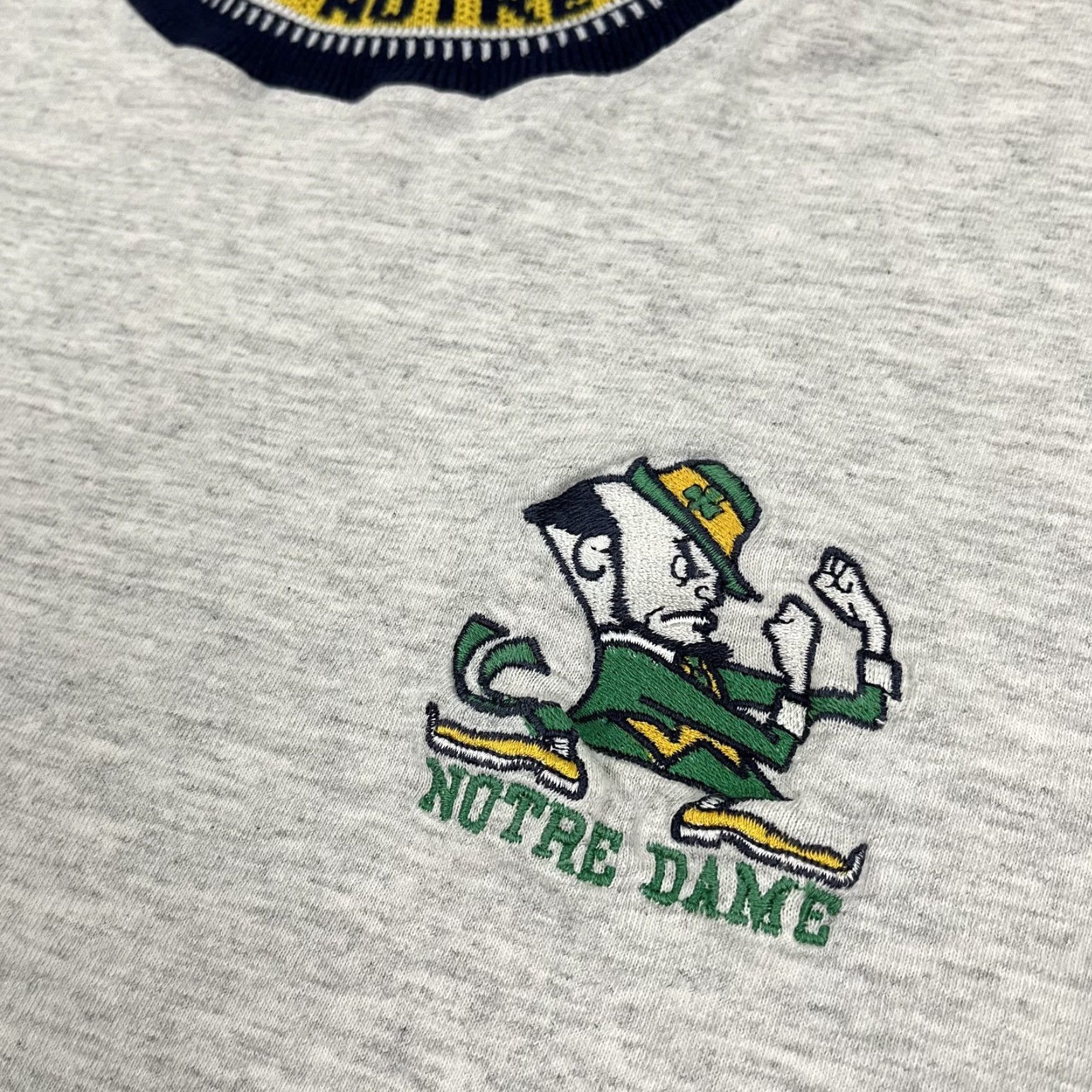 Etro VTG Notre Dame Fighting Irish Shirt Men Large Gray Ring Collar Retro Made in USA Size US L / EU 52-54 / 3 - 2 Thumbnail