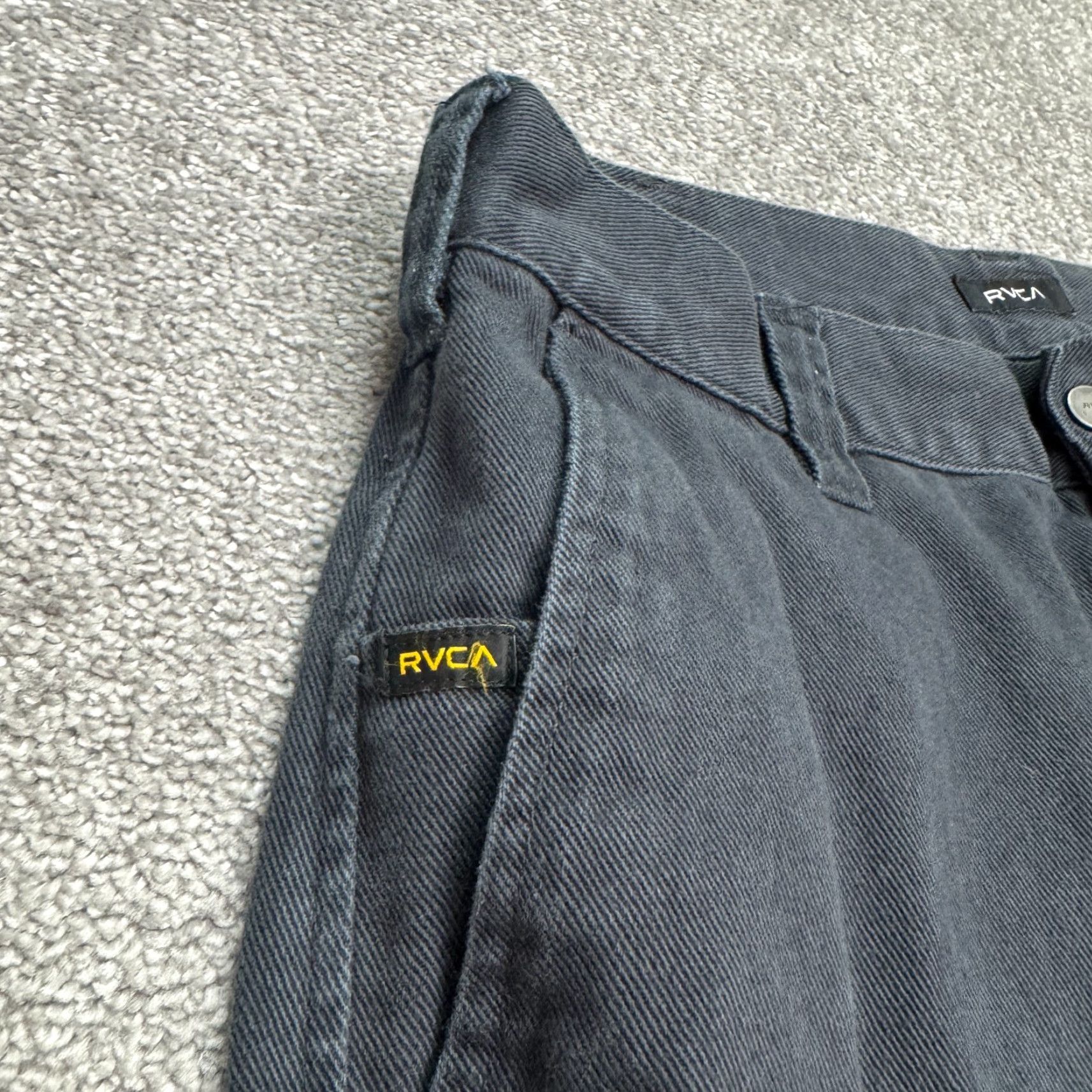 RVCA RVCA Americana Chino Pants Mens 31 Black Cotton Straight Flat Front Heavyweight Regular Size US 31 - 6 Thumbnail