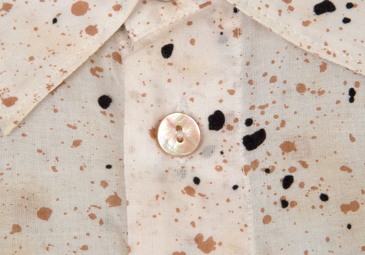 Jean Paul Gaultier Splash Print Short Sleeve Shirt in Beige, Size 48 Size US M / EU 48-50 / 2 - 3 Thumbnail